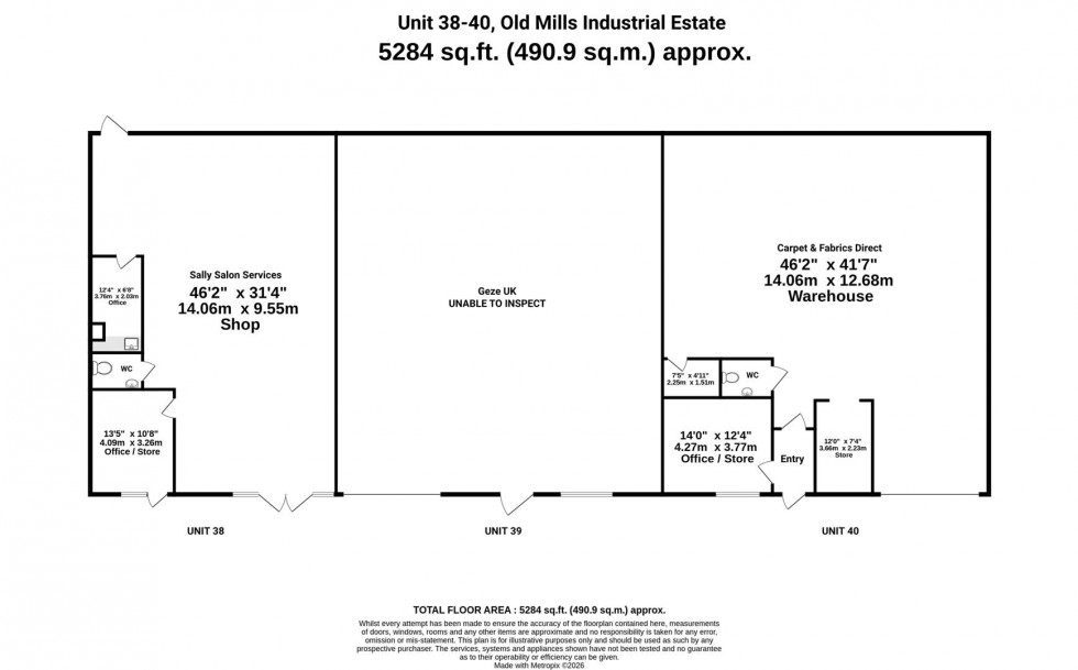 Floorplan for Old Mills Industrial Estate, Paulton, Bristol
